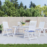 VidaXL coussins de chaise de jardin 4 rayures 40x40x4 cm tissu blanc et bleu