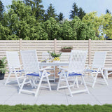 VidaXL coussins de chaise de jardin 6 pcs rayé 40x40x4 cm tissu blanc et bleu