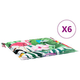 VidaXL coussins de chaise de jardin 6 pcs 40x40x4 cm tissu multicolore