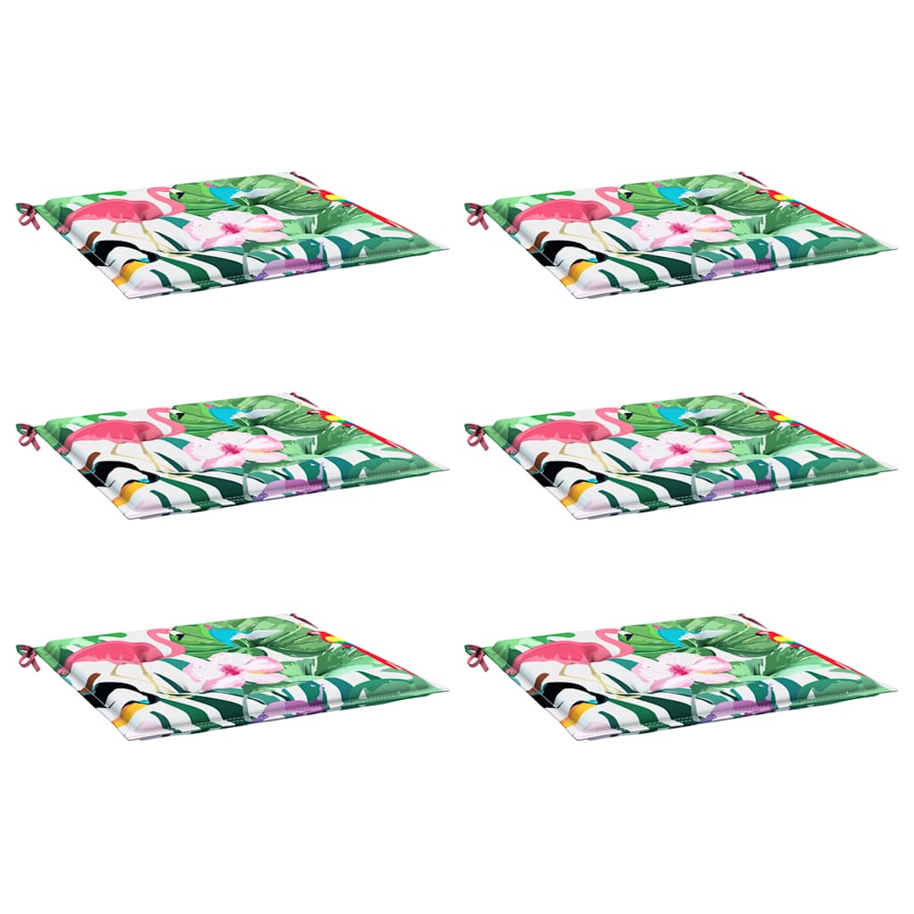 VidaXL coussins de chaise de jardin 6 pcs 40x40x4 cm tissu multicolore