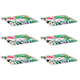 VidaXL coussins de chaise de jardin 6 pcs 40x40x4 cm tissu multicolore