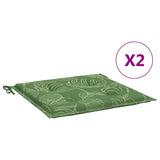 Vidaxx coussins de chaise 2 pcs motif feuille 40x40x4 cm tissu
