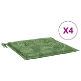 VidaXL coussins de chaise 4 pcs motif feuille 40x40x4 cm tissu