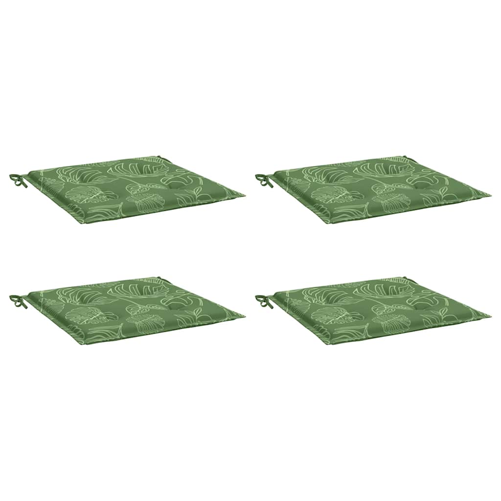 VidaXL coussins de chaise 4 pcs motif feuille 40x40x4 cm tissu