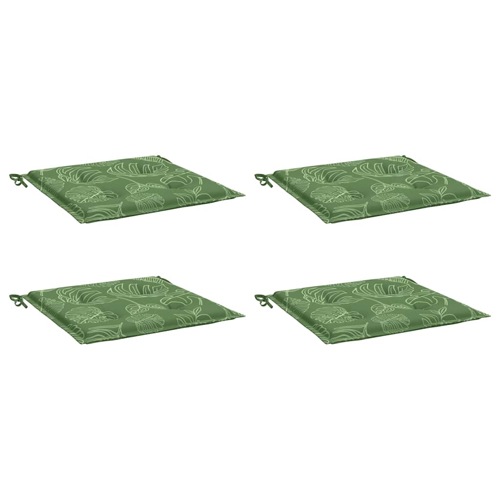 VidaXL coussins de chaise 4 pcs motif feuille 40x40x4 cm tissu