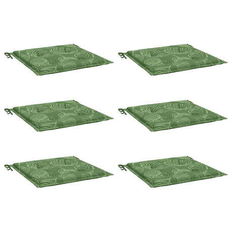 VidaXL coussins de chaise 6 pcs motif feuille 40x40x4 cm tissu