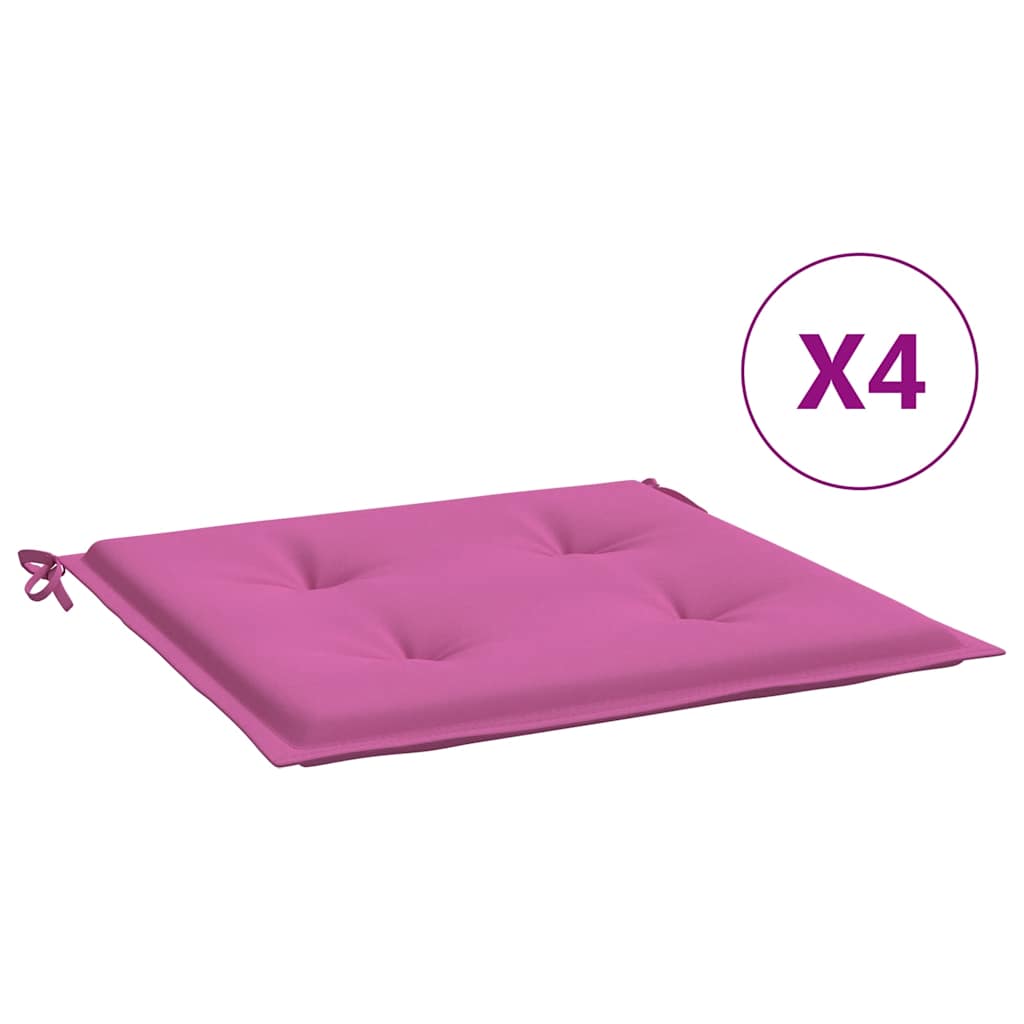 VidaXL coussins de chaise de jardin 4 pcs 40x40x4 cm tissu rose
