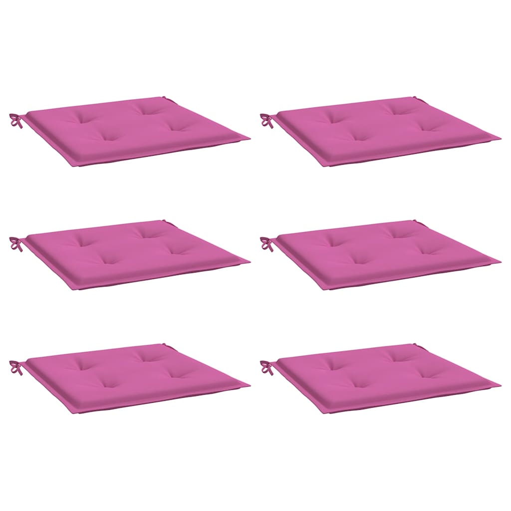 VidaXL coussins de chaise de jardin 6 pcs 40x40x4 cm tissu rose