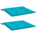 VidaXL coussins de chaise de jardin 2 pcs 40x40x4 cm tissu turquoise