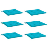 VidaXL coussins de chaise de jardin 6 pcs 40x40x4 cm tissu turquoise