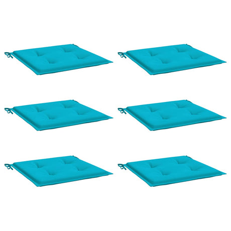 VidaXL coussins de chaise de jardin 6 pcs 40x40x4 cm tissu turquoise