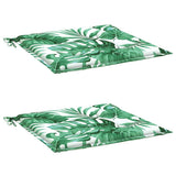 VidaXL coussins de chaise 2 pcs motif feuille 50x50x4 cm tissu