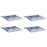 VidaXL coussins de chaise de jardin 4 pcs rayé 50x50x4 cm tissu blanc et bleu