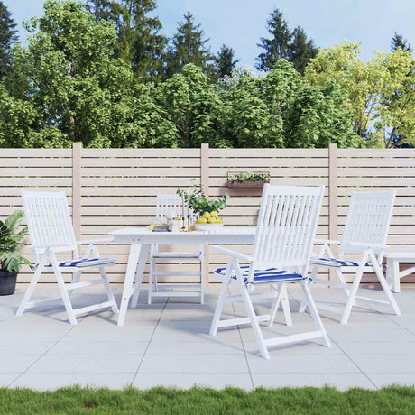 VidaXL coussins de chaise de jardin 4 pcs rayé 50x50x4 cm tissu blanc et bleu
