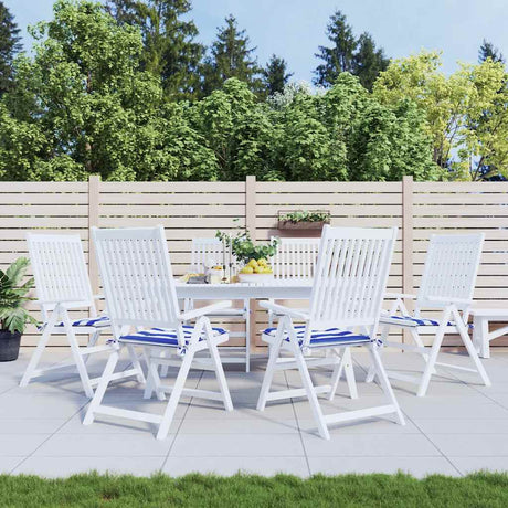 VidaXL coussins de chaise de jardin 6 pcs rayé 50x50x4 cm tissu blanc et bleu