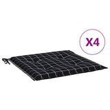 VidaXL coussins de chaise de jardin 4 pcs motif losange 50x50x3 cm tissu noir