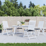 VidaXL coussins de chaise de jardin 4 pcs motif losange 50x50x3 cm tissu noir