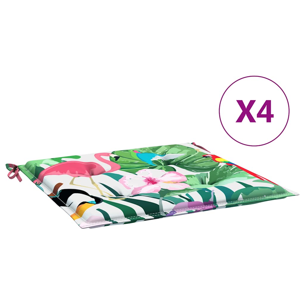 VidaXL coussins de chaise de jardin 4 pcs 50x50x4 cm tissu multicolore