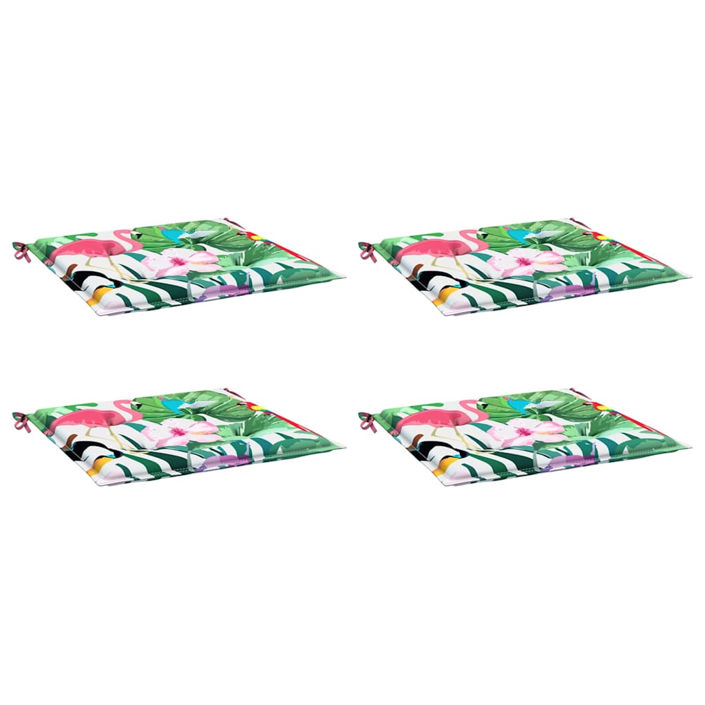 VidaXL coussins de chaise de jardin 4 pcs 50x50x4 cm tissu multicolore