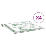 VidaXL coussins de chaise de jardin 4 pcs motif feuille 50x50x3 cm tissu