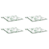 VidaXL coussins de chaise de jardin 4 pcs motif feuille 50x50x3 cm tissu