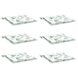 VidaXL coussins de chaise 6 pcs motif feuille 50x50x3 cm tissu
