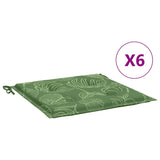 VidaXL coussins de chaise 6 pcs motif feuille 50x50x4 cm tissu