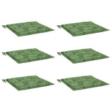VidaXL coussins de chaise 6 pcs motif feuille 50x50x4 cm tissu