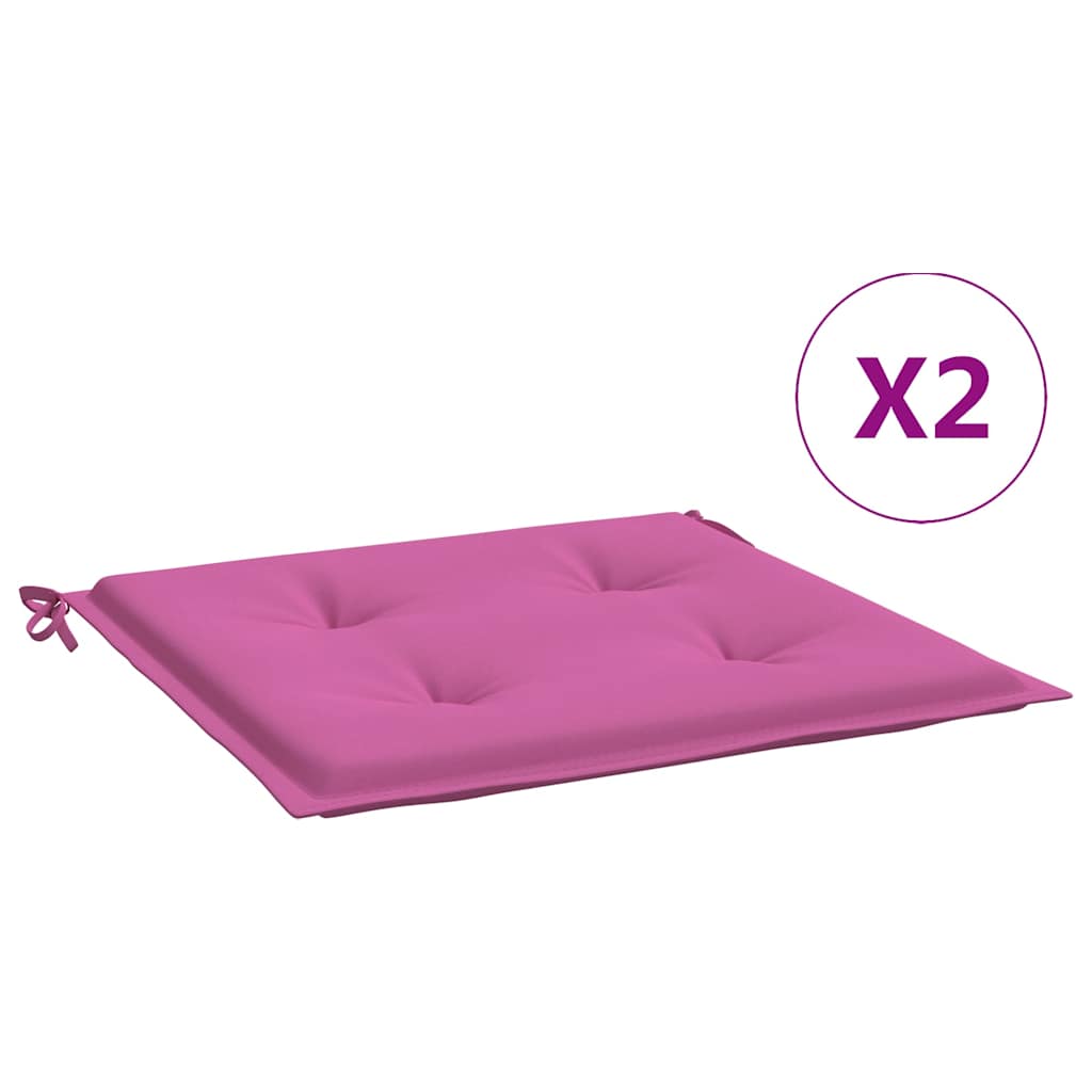 Vidaxx coussins de chaise de jardin 2 pcs 50x50x4 cm tissu rose