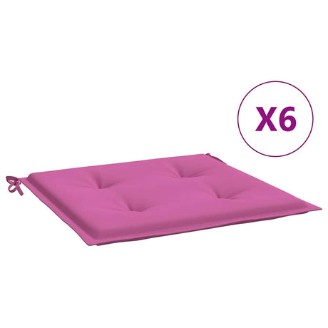 VidaXL coussins de chaise de jardin 6 pcs 50x50x4 cm tissu rose