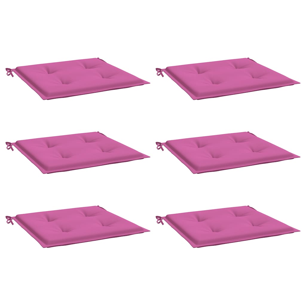 VidaXL coussins de chaise de jardin 6 pcs 50x50x4 cm tissu rose