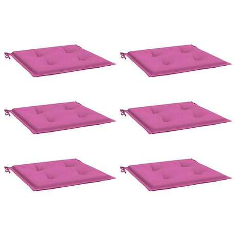 VidaXL coussins de chaise de jardin 6 pcs 50x50x4 cm tissu rose