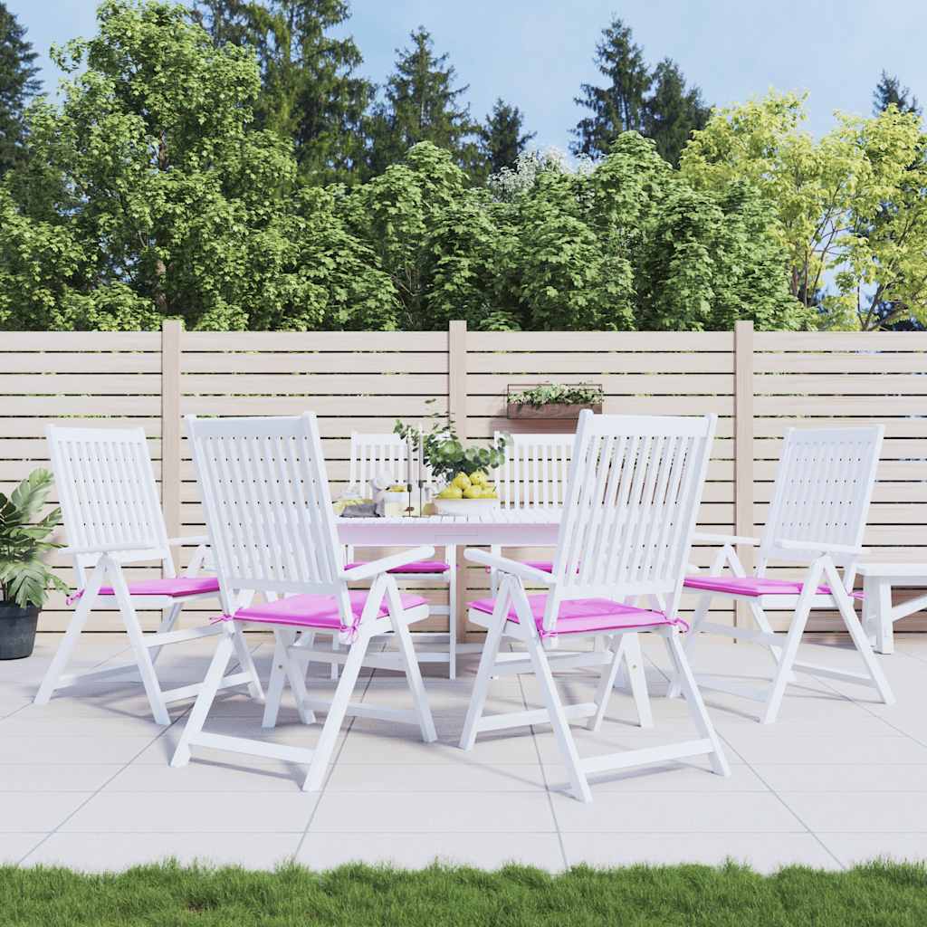 VidaXL coussins de chaise de jardin 6 pcs 50x50x4 cm tissu rose