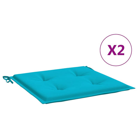 VidaXL coussins de chaise de jardin 2 pcs 50x50x4 cm tissu turquoise
