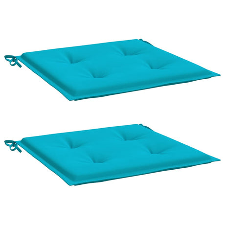 VidaXL coussins de chaise de jardin 2 pcs 50x50x4 cm tissu turquoise