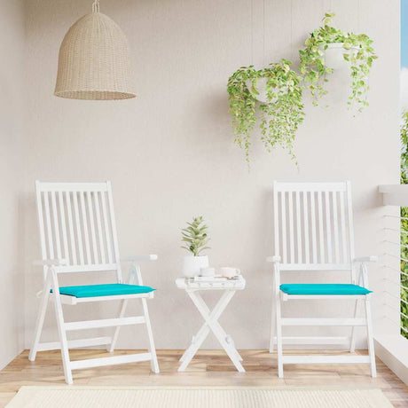 VidaXL coussins de chaise de jardin 2 pcs 50x50x4 cm tissu turquoise
