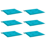 VidaXL coussins de chaise de jardin 6 pcs 50x50x4 cm tissu turquoise