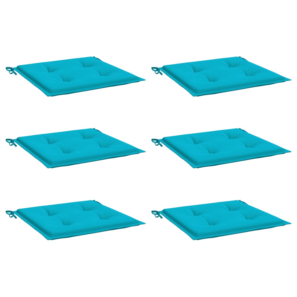 Vidaxl tuinstoelkussens 6 st 50x50x3 cm stof turquoise