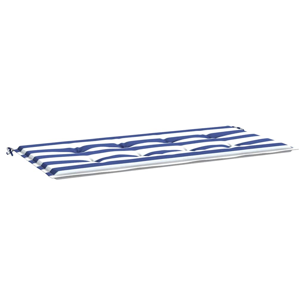 Vidaxx coussin de banc de jardin rayé 100x50x4 cm tissu oxford blanc et bleu