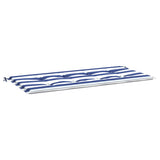 Vidaxx coussin de banc de jardin rayé 100x50x4 cm tissu oxford blanc et bleu