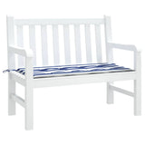 Vidaxx coussin de banc de jardin rayé 100x50x4 cm tissu oxford blanc et bleu