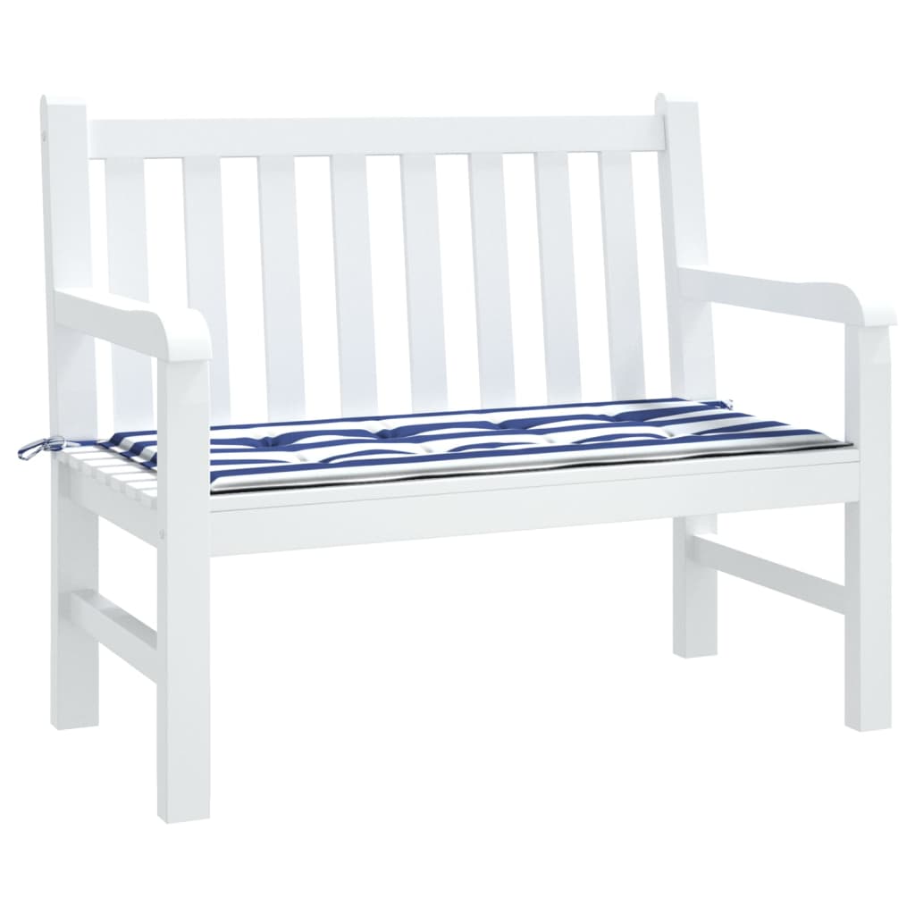 Vidaxl Garden Banc Cushion Striped 100x50x3 cm Oxford Fabric blanc and Bleu