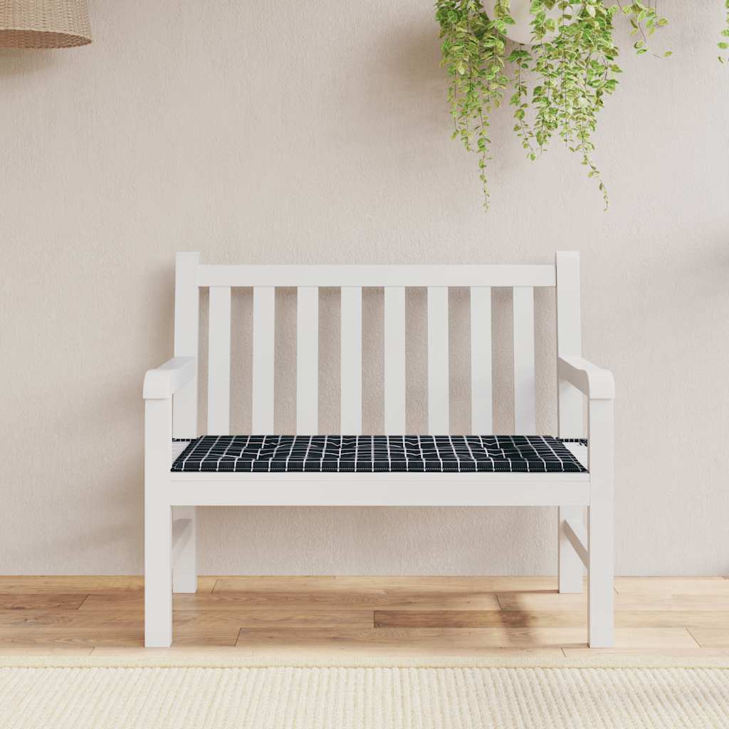 Vidaxx coussin de banc de jardin motif losange 100x50x4 cm tissu oxford noir