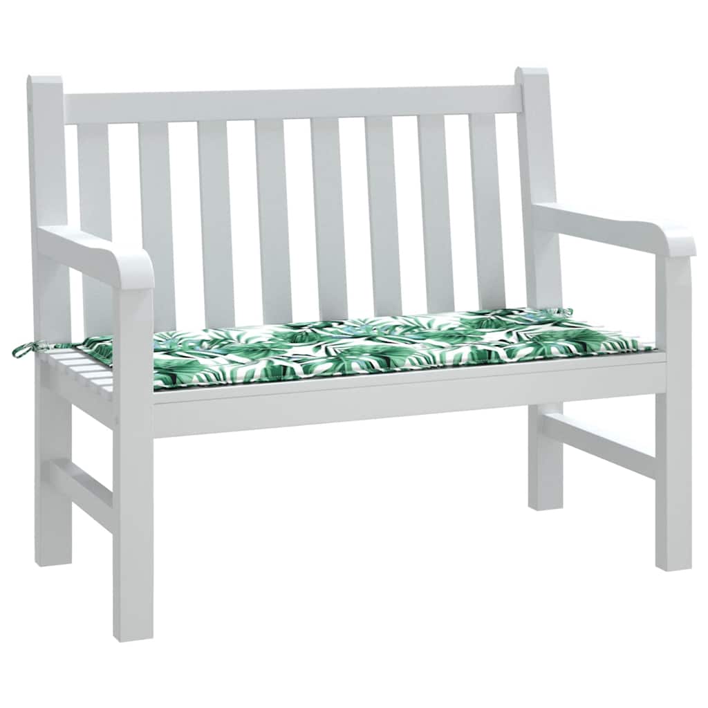 Vidaxx coussin de banc de jardin 120x50x4 cm tissu oxford motif feuille