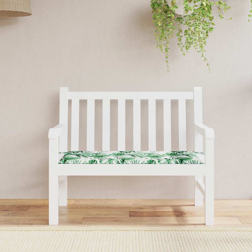 Vidaxx coussin de banc de jardin 120x50x4 cm tissu oxford motif feuille