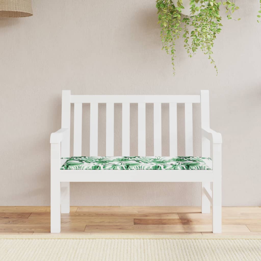 Vidaxl Garden Bench polštář 120x50x3 cm oxfordský tkanina listový vzorec