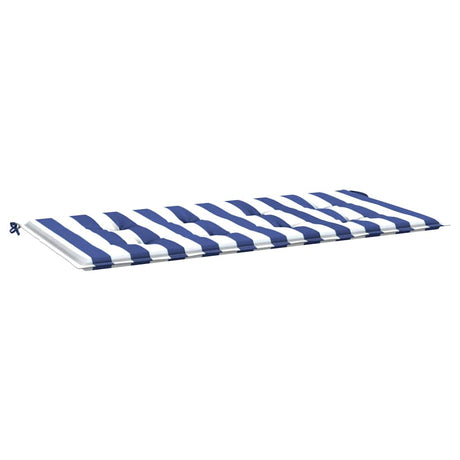 Vidaxx coussin de banc de jardin rayé 120x50x4 cm tissu oxford blanc et bleu
