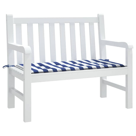 Vidaxx coussin de banc de jardin rayé 120x50x4 cm tissu oxford blanc et bleu