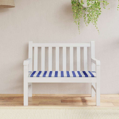 Vidaxx coussin de banc de jardin rayé 120x50x4 cm tissu oxford blanc et bleu