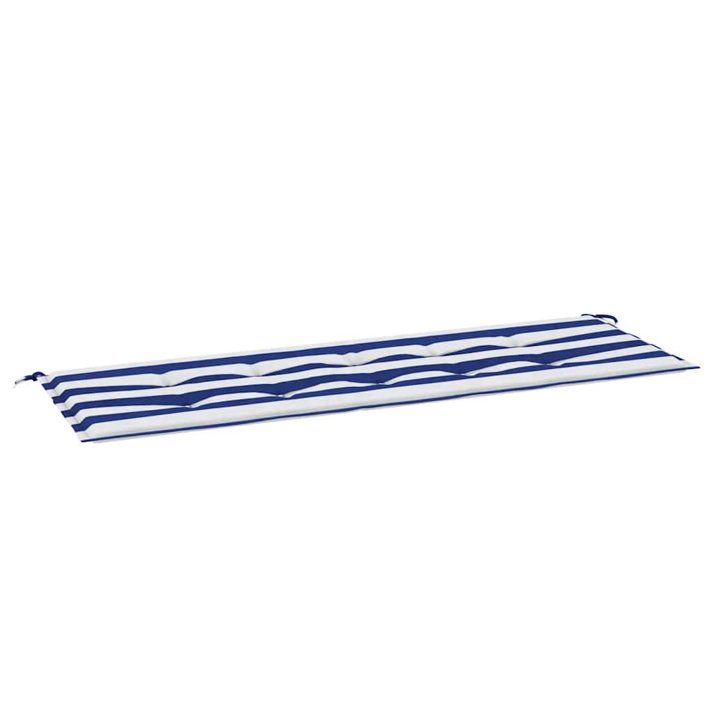 Vidaxx coussin de banc de jardin rayé 150x50x4 cm tissu oxford blanc et bleu